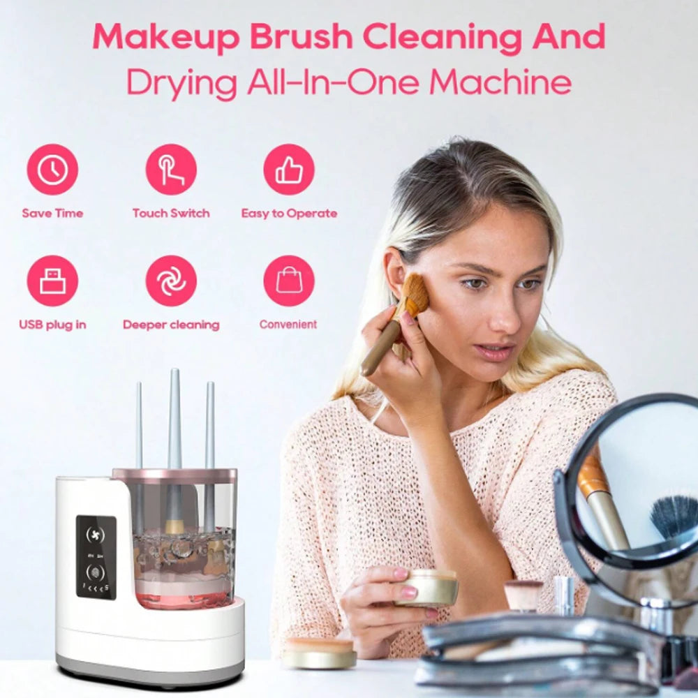 🧼 BristleBath - Automatic Makeup Brush Cleaner & Dryer ✨ | Deep Clean in Seconds ⏳
